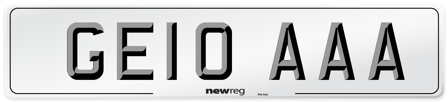 GE10 AAA Number Plate from New Reg